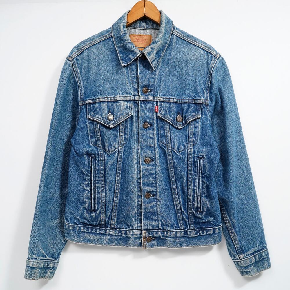 Vintage 80s Levi’s 70506 0216 Denim Trucker Jacket USA Made Size 40 Faded